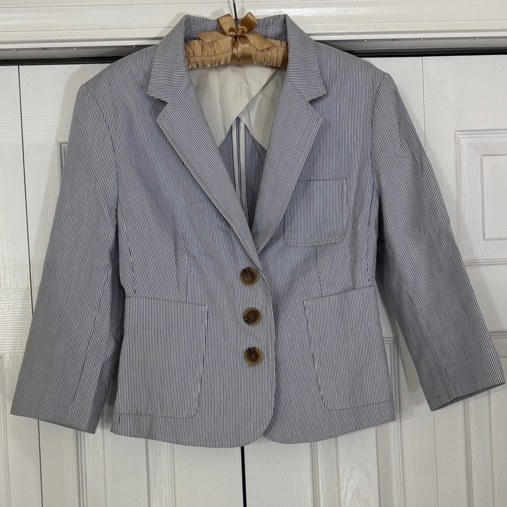 Express Blue & White Pinstripe Blazer